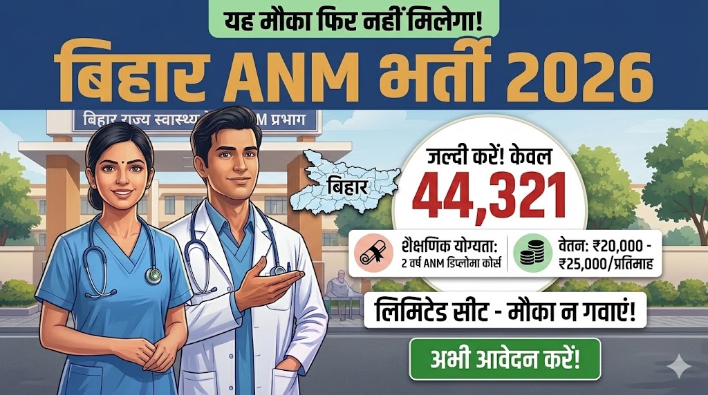 Bihar ANM Recruitment 2026: 44,321 पदों पर होगी बंपर बहाली, जल्द शुरू होगा आवेदन